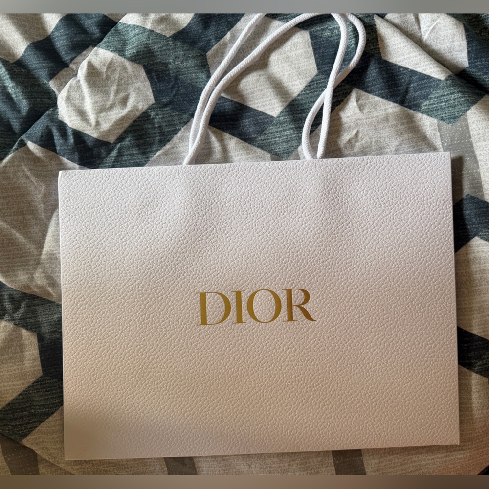 Dior Large White Bag with Gold Logo